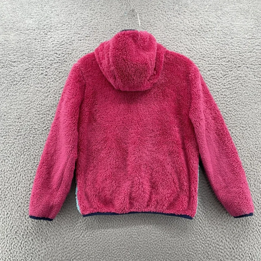 Eddie Bauer Kids Fleece Jacket Med‎ Pink Blue Colorblock Outdoor Camp Cabin Fall